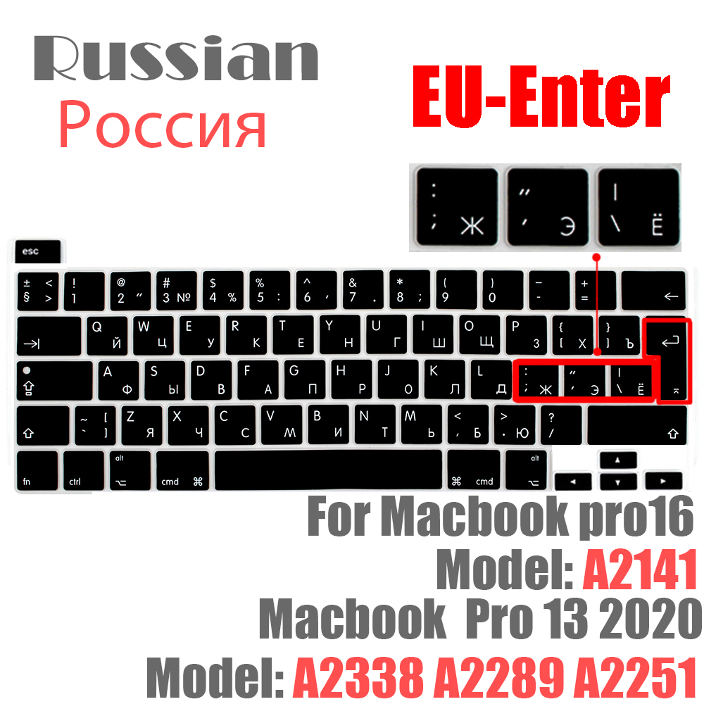 SDYIGOE Laptop Tastatur Schutzhülle für Macbook Pro13 M1 A2338/A2289/A2251 Tastatur Abdeckung für Macbook pro16 a2141 Neue: EU Russia