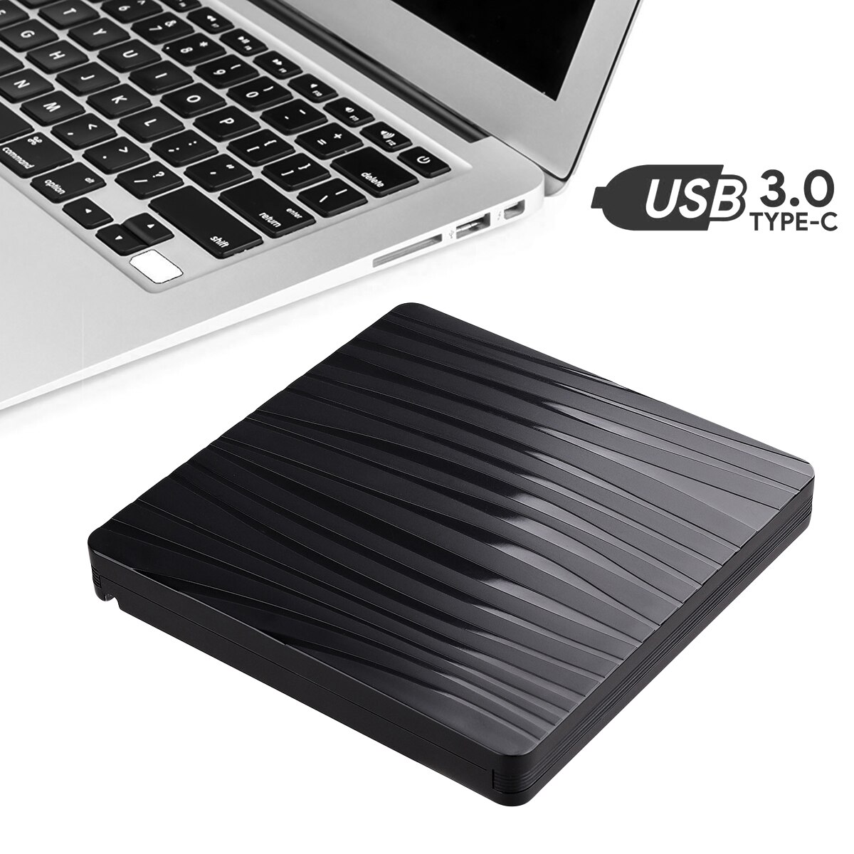 External CD DVD Drive USB 3.0 Type-C Slim External CD/DVD Drive Writer Burner High Speed Data Transfer External DVD Drive