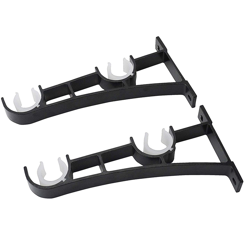 Double Curtain Rod Holders Set, Curtain Rod Brackets, Tap Right Into Window Frame Curtain Rod Hang Curtain Brackets for Window B