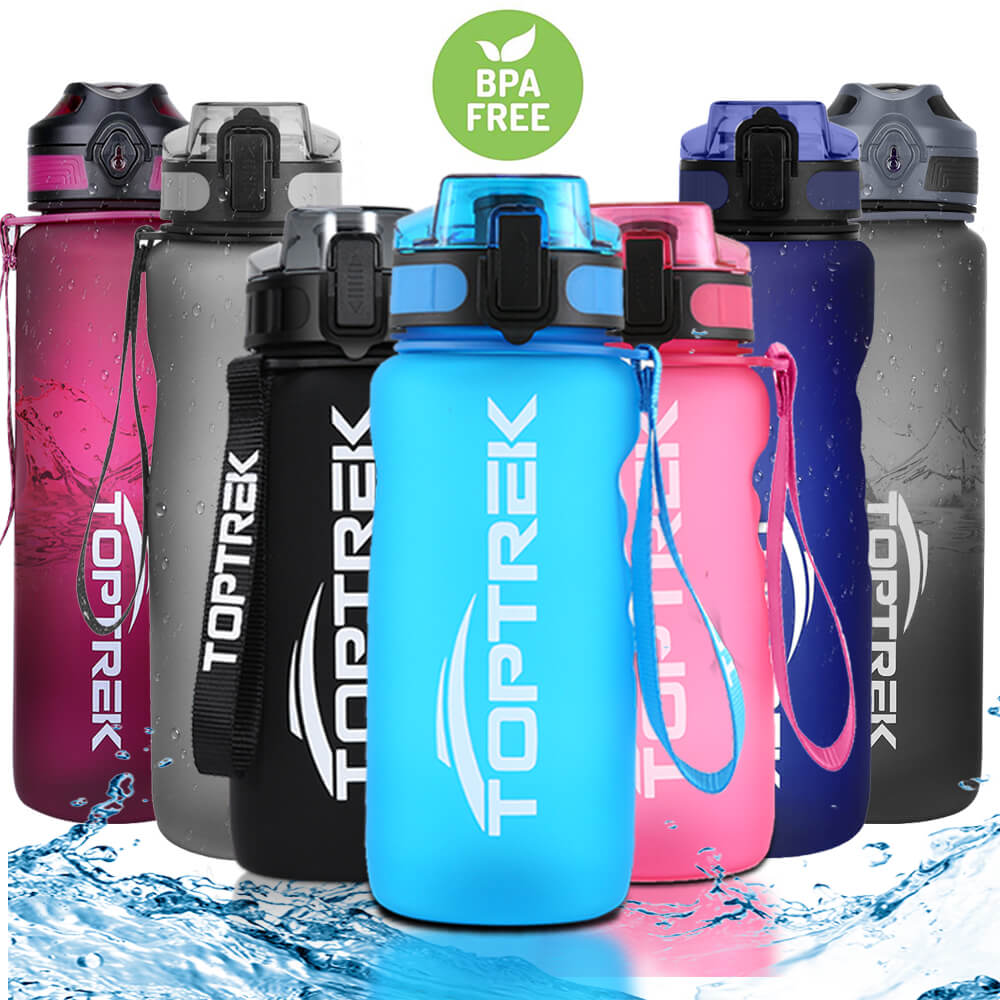 Toptrek urheilu vesipullo 650ml/1000ml bpa ilmaiset juomavälineet ulkokäyttöinen juomavesipullo proteiiniravistin vuotamaton juomapulloni