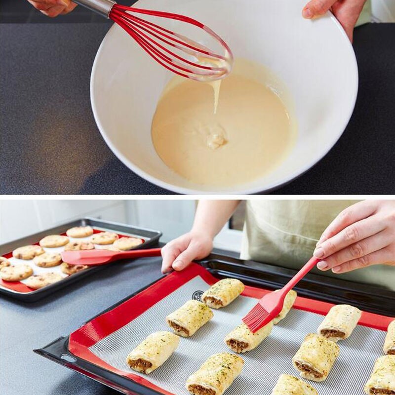 5pcs/set Silicone Baking Tools Set Scraper Oil Brushes Cake Tools Non-stick Spatula Shovel Cooking Tools Set Kitchenware