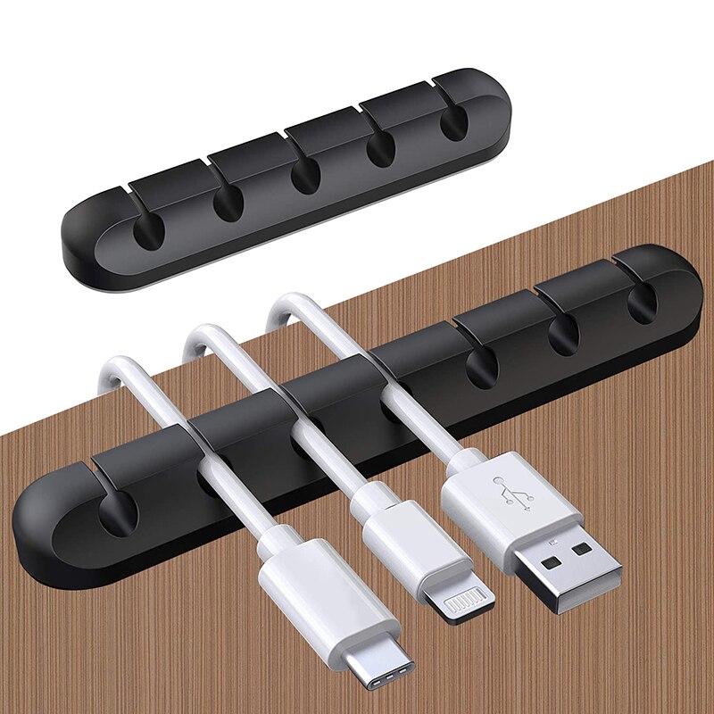 Cable Clips Silicone Material Flexible Bendable Cord Holder Self Adhesive Organizer USB Cable Winder for Desktop Wire Management
