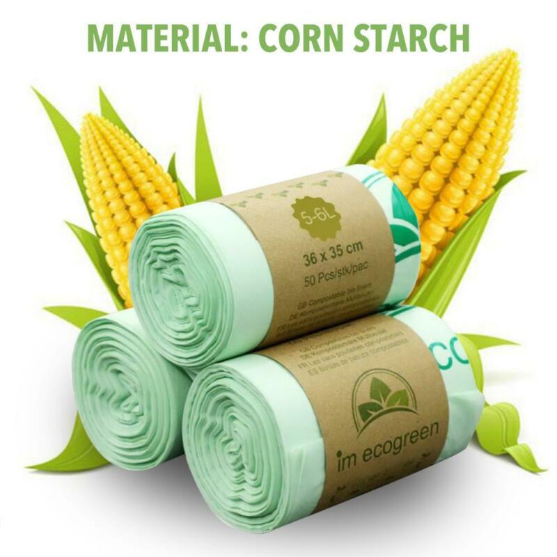 Sacos de lixo biodegradáveis da proteção ambiental 50 sacos de lixo compostáveis da cozinha