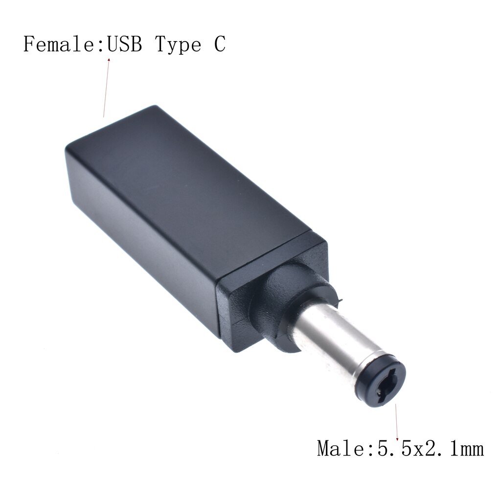 Usb 3.1 usb-c type-c bus  to 5.5 x 2.5mm 7.4 x 5.0mm 4.5 x 3.0mm dc strømforsyning stik konverter bus med pd simulation trigger: 5.5-2.1