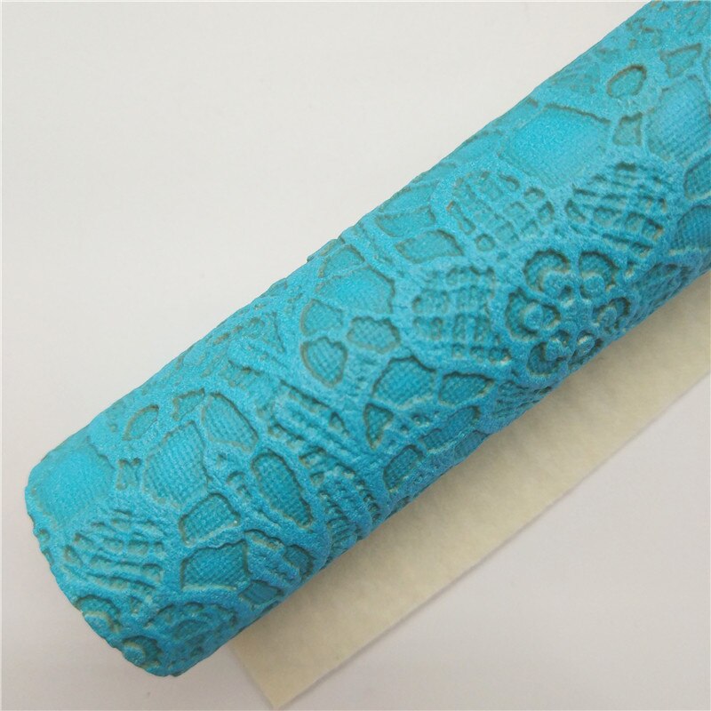 Pastel Colors Lace Embossed Synthetic Leather Vinyl Fabric Faux Leather Sheets For Bows Earrings DIY 21x29CM Q353: 1