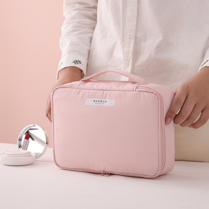 Borsa per trucco per donna articoli da toeletta Organizer custodia da viaggio impermeabile custodia per cosmetici portatile di grande capacità femminile