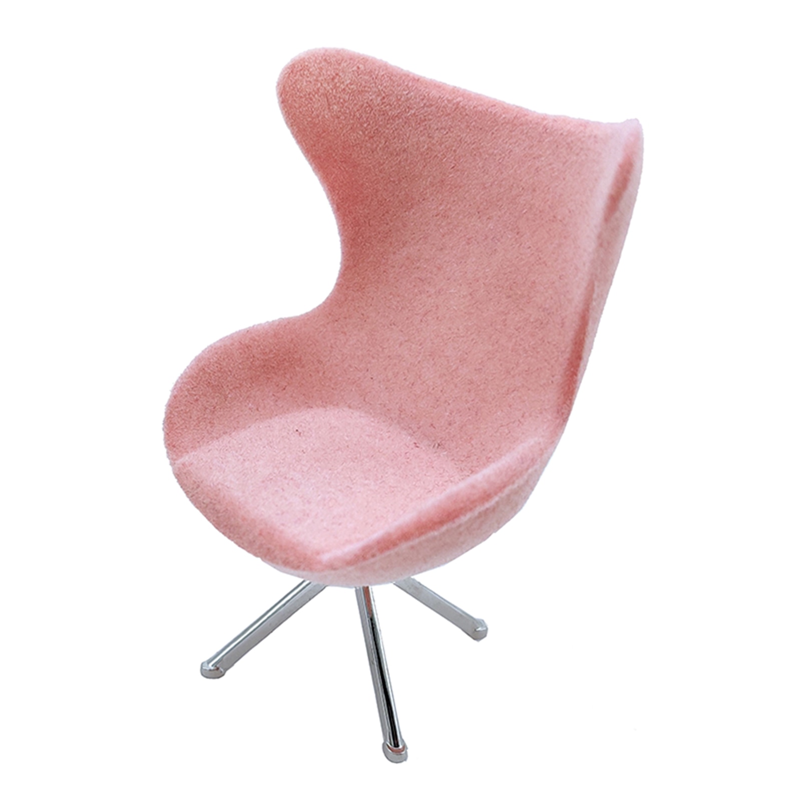 1/12 skala dukkehus miniature pink kontor høj ryg flockende sæde svane stol stue moderne møbler sæt legetøj