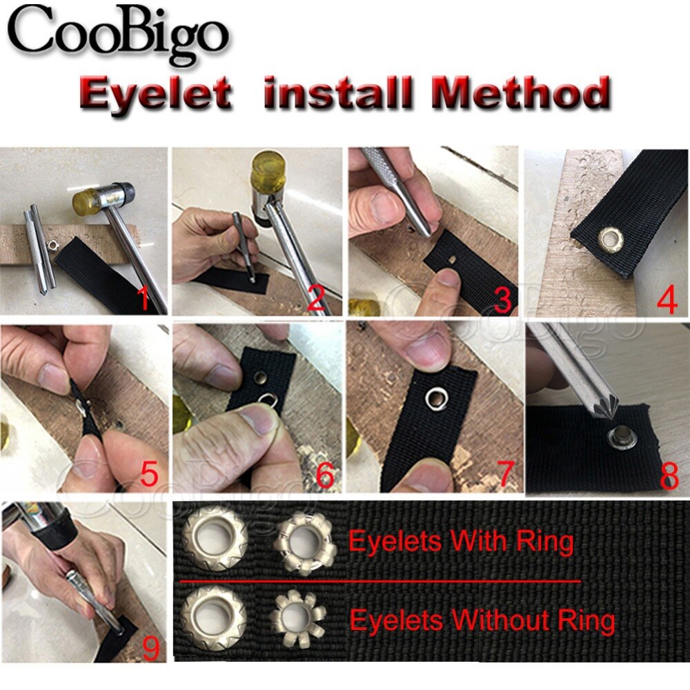 Metal Eyelet Accessories Flowering Punches Tools Binder Hollow Screw Installation for Leather Craft Scrapbook Shoes Belt Cap Bag