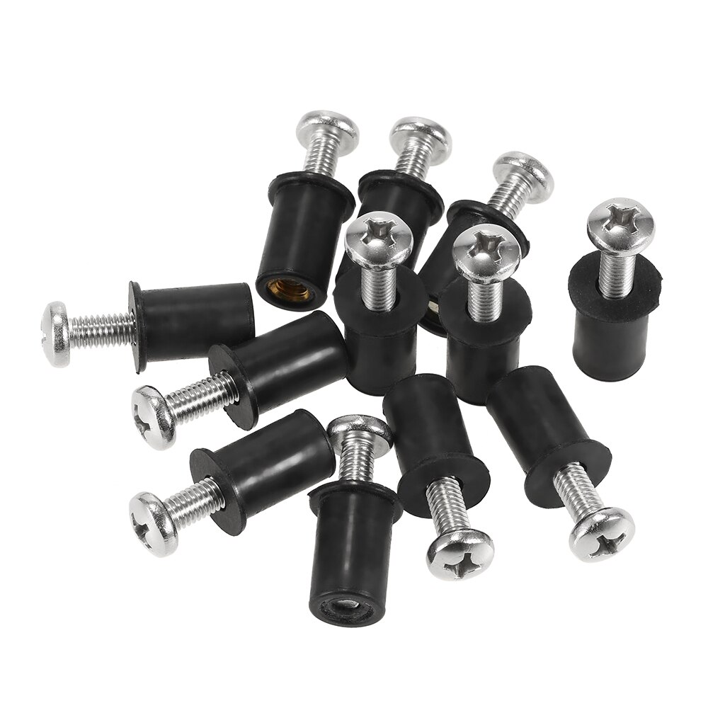 12 PCS Kayak Well Nuts Blind Fastener Windscreen Rivet Fishing Kayak Canoe Boat Marine with Screw M4/M5/M6 Well Nut