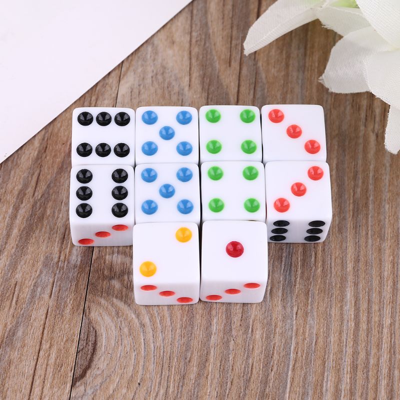 10 Stks/set D6 Zes Zijdig Spot Dobbelstenen Vierkante Opaque Dices Rol Playing Game Voor Party