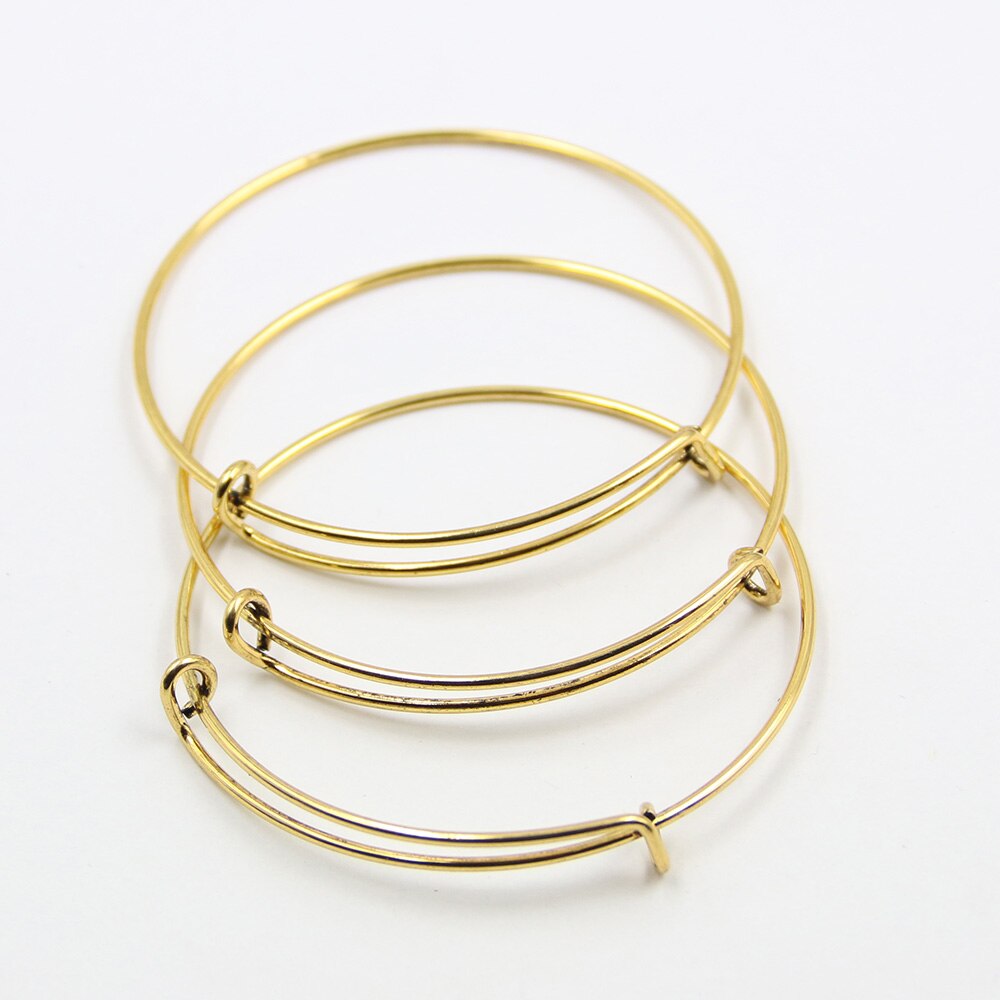 10 pièces en alliage 3 couleurs extensible fil Bracelet réglable breloque Bracelet Bracelet bricolage Bracelet