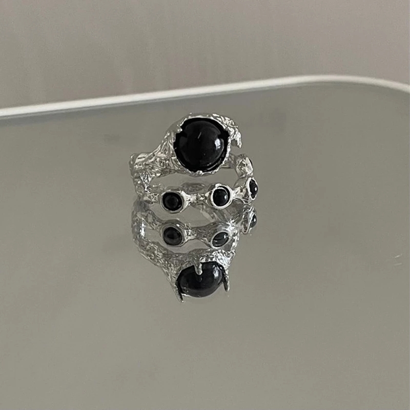 Kpop gotisch Ästhetische Metall Dornen Liebe Herz Punk Offenen Ring Für Frauen Mädchen Jahrgang-Schmuck Y2K EMO Grunge Zubehör