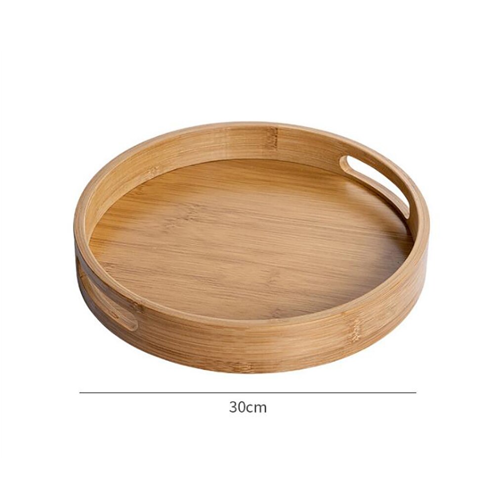 Round Tray Food Serving Plate Tea Food Dishes Drink Platter Food Plate Beef Steak Fruit Snack Tray Kitchen Accessories: 30x30cm