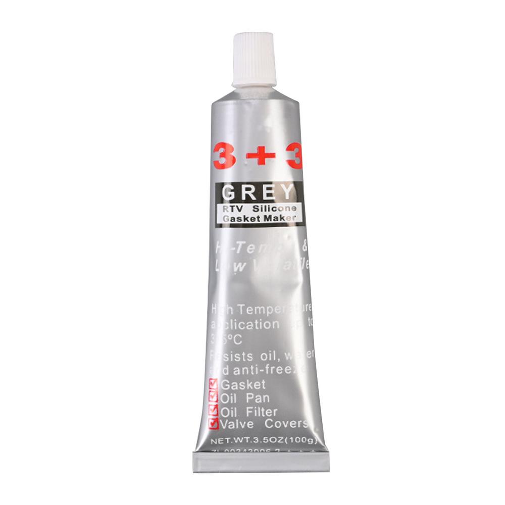 Adesivo para junta de motor, 100g, selante de borracha de silicone, resistente a altas temperaturas, cola para caixa de motor, equipamento mecânico, enchimento de fenda: CINZA