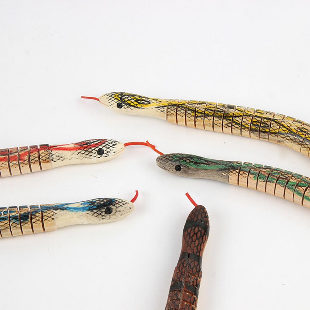Animal Model Scary Compact Universal Wooden Round Snake Toy for Car Decoration