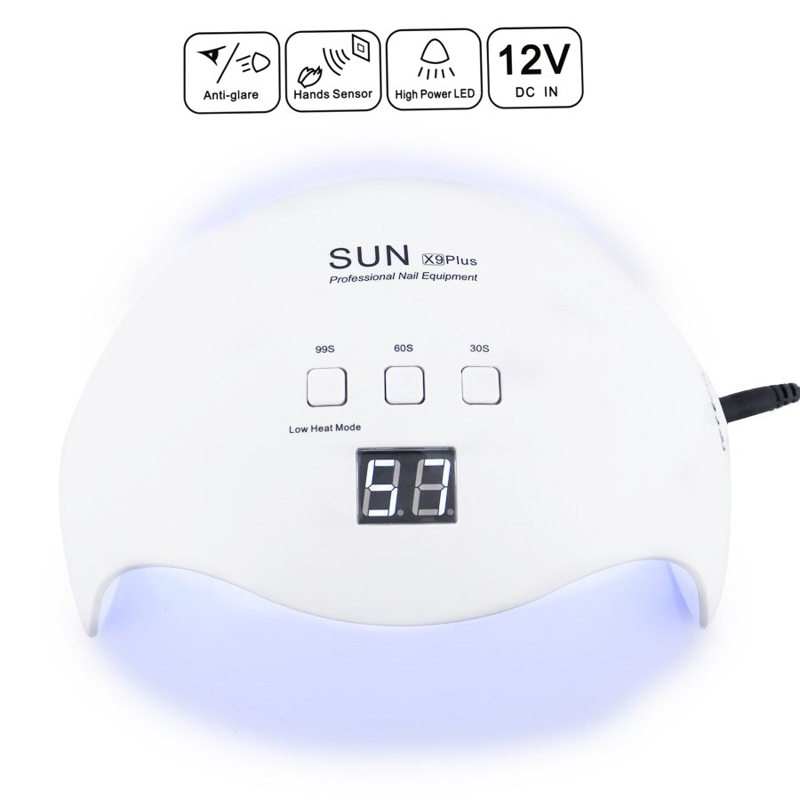 SUNX9 48 W UV LED Lamba Tırnak Salonu için Kızılötesi otomatik sensör Tırnak Kurutma Makinesi Akıllı 30 s 60 s 99 s Zamanlayıcı jel cilalı kürleme Işık