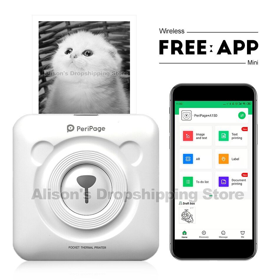 Mini Imprimante Thermique Phomemo T02 Sans Fil Bluetooth - Sans Encre, Pour Photos, Listes, Notes - Portable