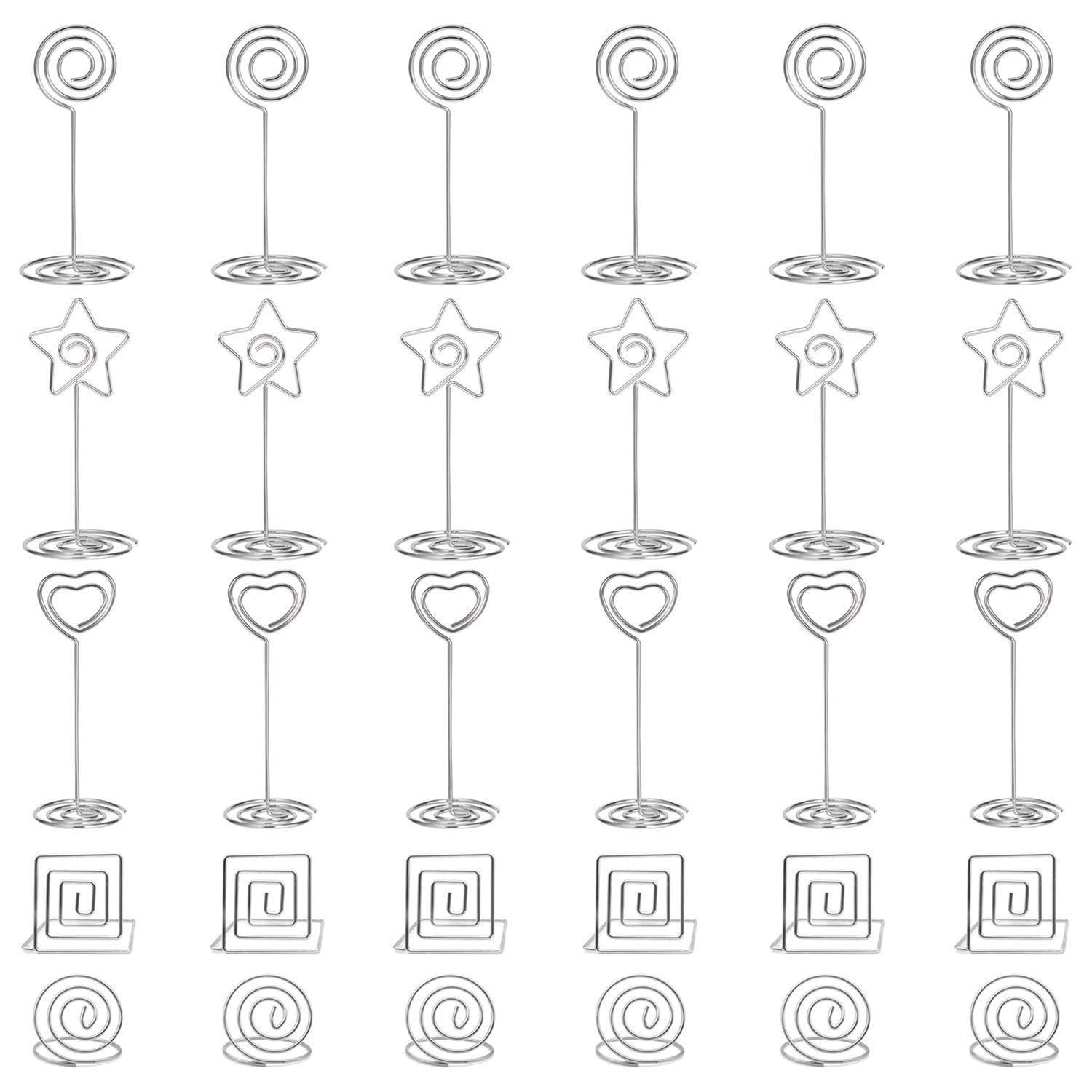 30 stk bordnummerholdere bordkortholdere fotostativer memo clips til fester bryllup kontor , 5 assorterede designs til mul