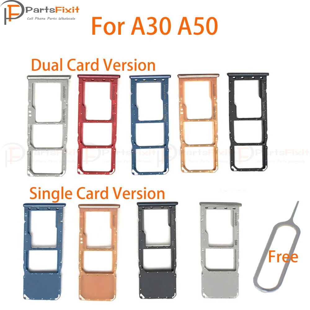 Sim Card Micro Sd Houder Slot Lade Voor Sam A30 A50 Sim Tray Dual Kaart Enkele Kaart Alle Met Eject pin Vervanging Deel