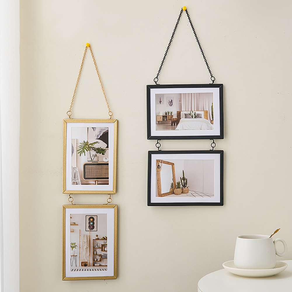 Wall Photo Frame Metal Glass Portrait Hanging Picture Frames Home decor frame for living room picture frame Wall photo frames