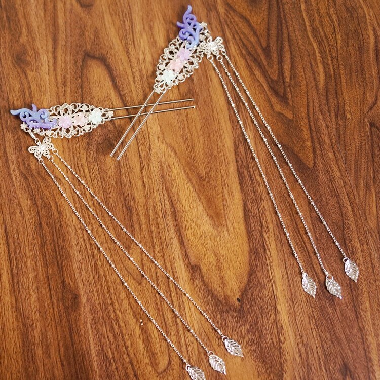 Clip para el pelo de pez lágrimas de hombre Hanfu Kanzashi cheongsam antigüedad accesorios de borla adornos clásicos para el cabello tocado hecho a mano