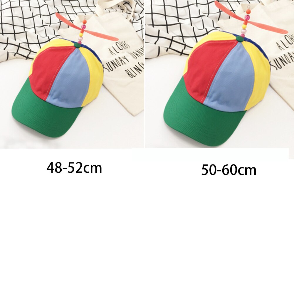 Sommer propel cap justerbar baseball hat helikopter regnbue farve fancy hat til voksen til børn børn