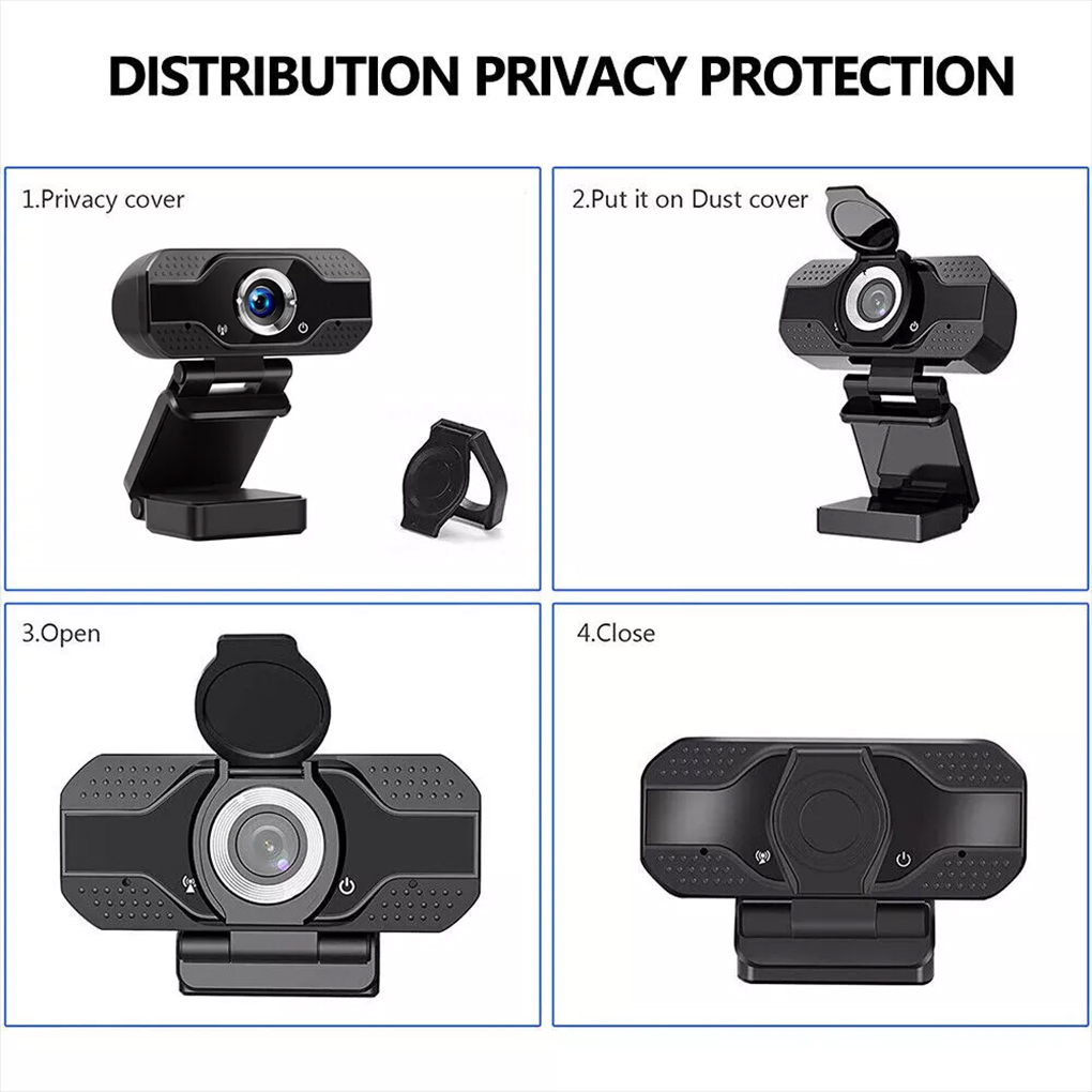 1080p webcam full hd con clip universali adatte a laptop, desktop, monitor lcd, webcam full hd, microfono