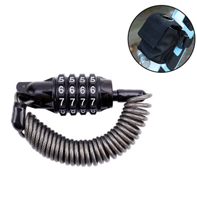 Bike Locks Cable Mini Cycling Combination Bicycle Locks Portable Anti-Theft 4-digit Travel Luggage Locks Helmet Locks: Style 2