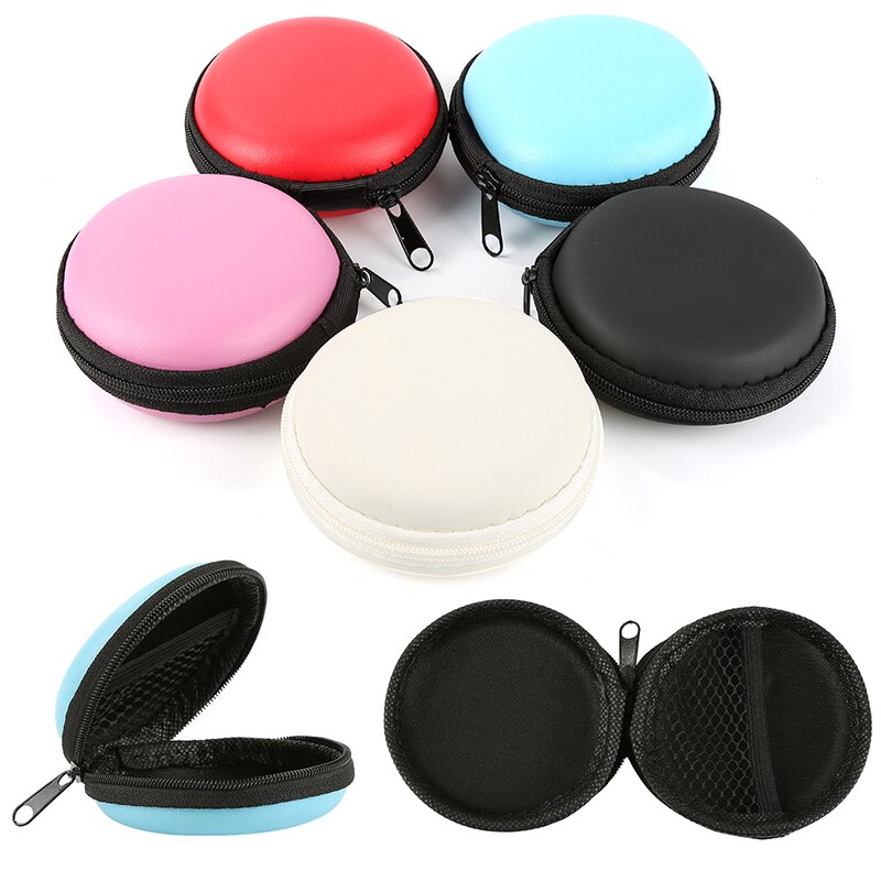 Draagbare Case Voor Case Hoofdtelefoon Mini Ritssluiting Ronde Opslag Harde Tas Vierkante Headset Doos Voor Reizen Kleine Opslag Object