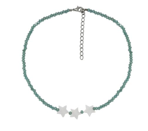 Bohemian Style Bead Necklaces for Women Blue Beaded Pearl Flower Pendant Clavicle Chain Collar Layered Chains Necklace Jewelry: 13