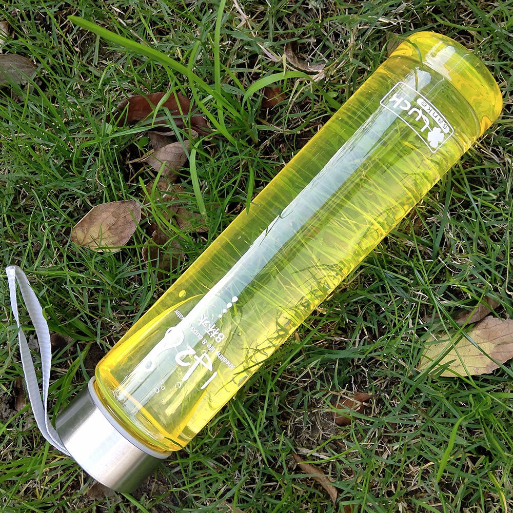 My 280ml lemon Sport H2o Gym For Water Bottles Portable Summer Outdoor Sports Unbreakable Transparent Plastic kids Water Bottle: color 7