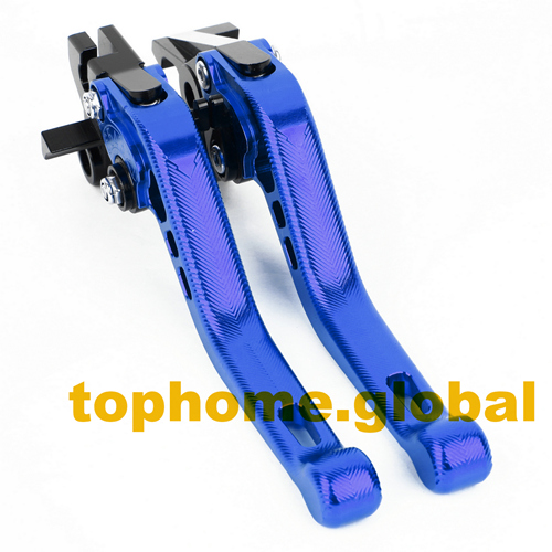 For Yamaha FJ1200 /ABS 1986 - 1995 3D Anti-slip Short/Long Clutch Brake Levers CNC Adjustable 1994 1993 1992 1991 1990 1989 1987: Long Blue