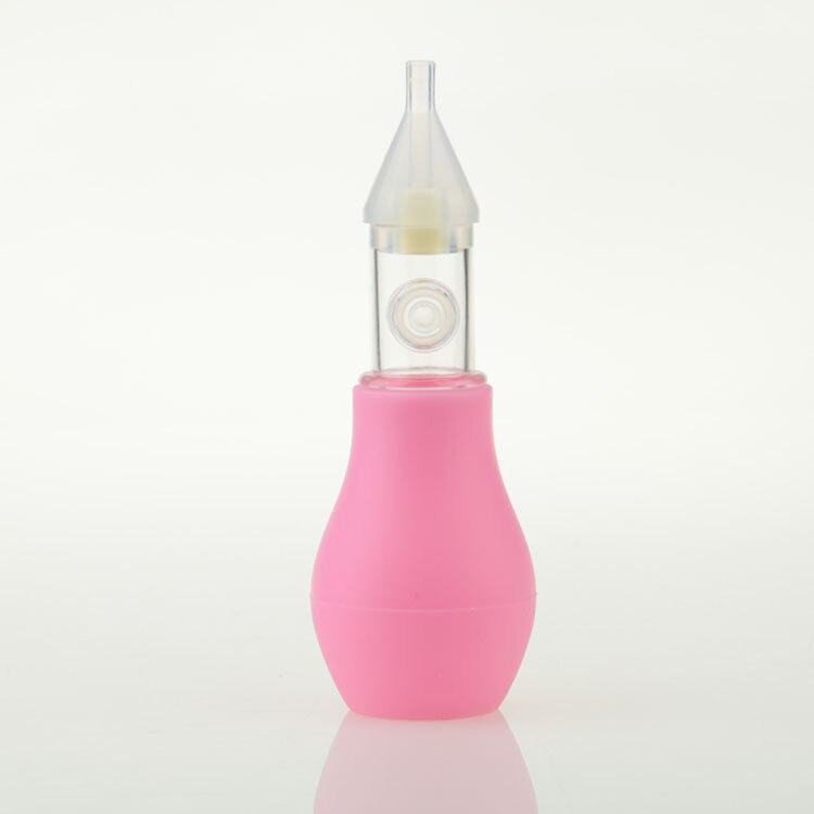 Recém nascido bebê anti contracorrente aspirador nasal silicone macio ponta mais limpo para recém-nascido snot absorver cuidados com o bebê segurança: Pink