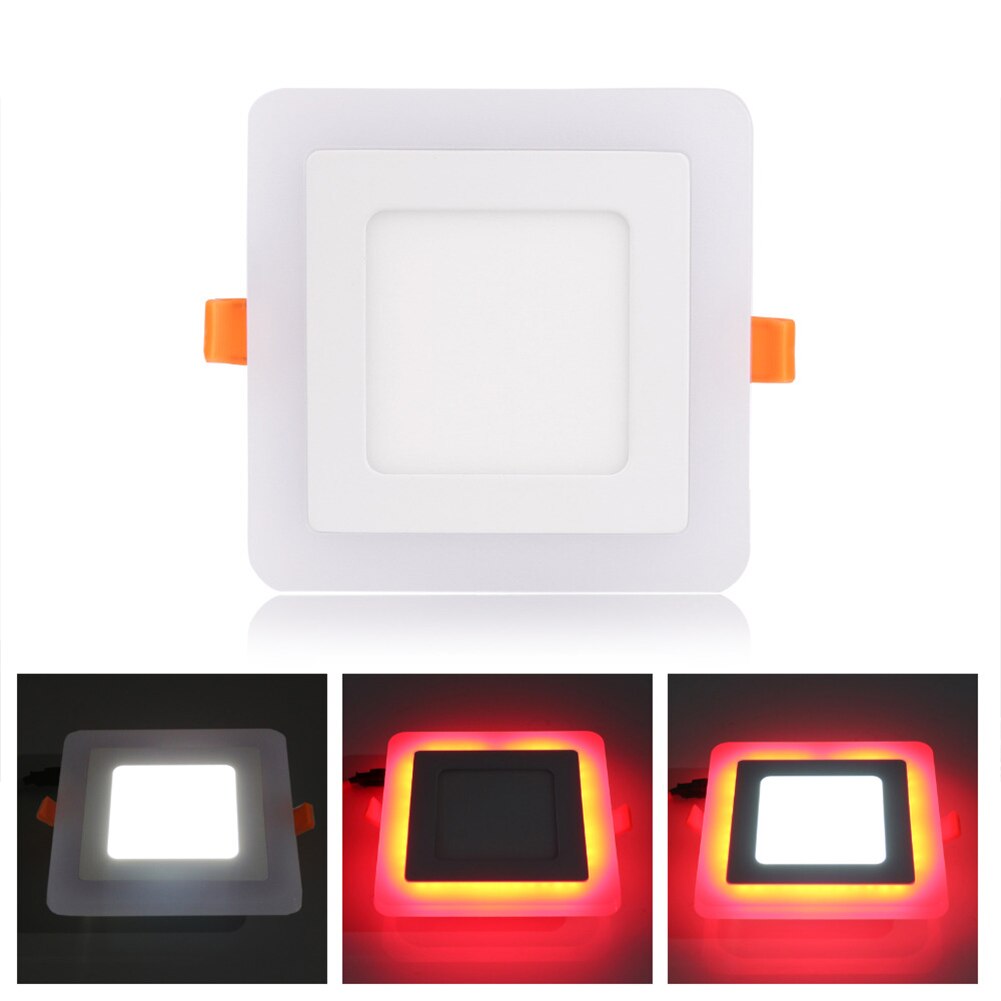 Fargerik rgb akryl firkantet tak ledet innfelt panel lys kjøkken kontor kjøpesenter lampe ned lys 100-265v skjult