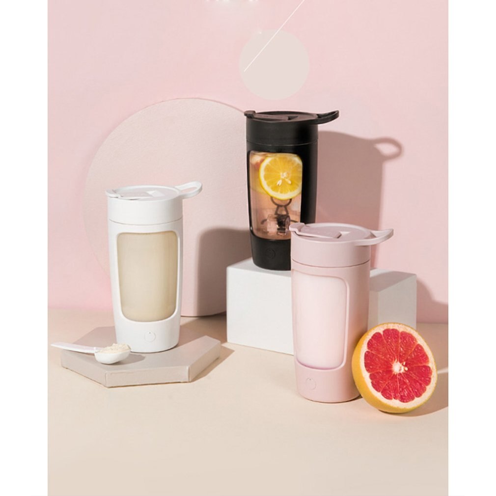 Bærbar lækagesikker elektrisk shaker flaske 650ml usb genopladelig proteinpulver shaker mixer kopper vandflaske til sportsgymnastik