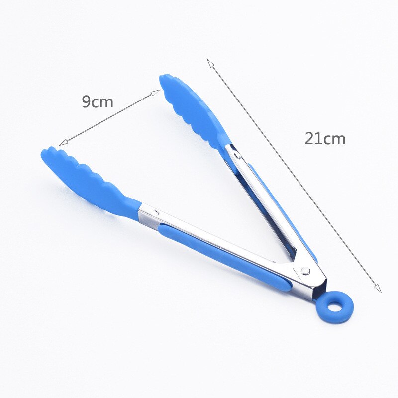 Stainless steel Toogs Silicone Kitchen Tongs BBQ Clip Salad Bread Cooking Food Serving Tongs Restaurant Food Folder Kitchen Tool