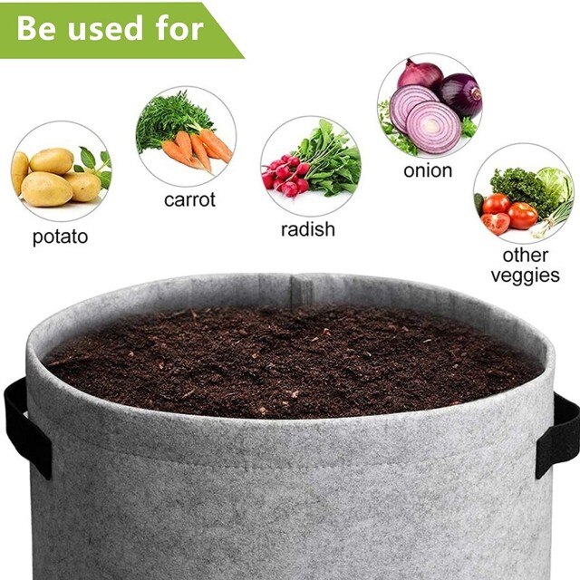 Potato Grow Bags Potatoes Vegetable Vegetables Carrots Container Garden: gray