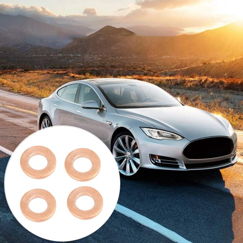 4Pcs Fuel Injector Seal Copper Washer for ford Transit MK7 2.2 2.4 3.2 2006: Default Title