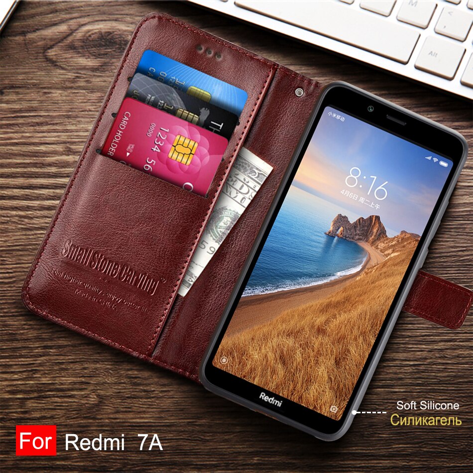 Para xiaomi redmi 7a caso proteção completa macio tpu flip capa de couro redmi 7a pára-choques caso de telefone para xiaomi redmi 7a capa