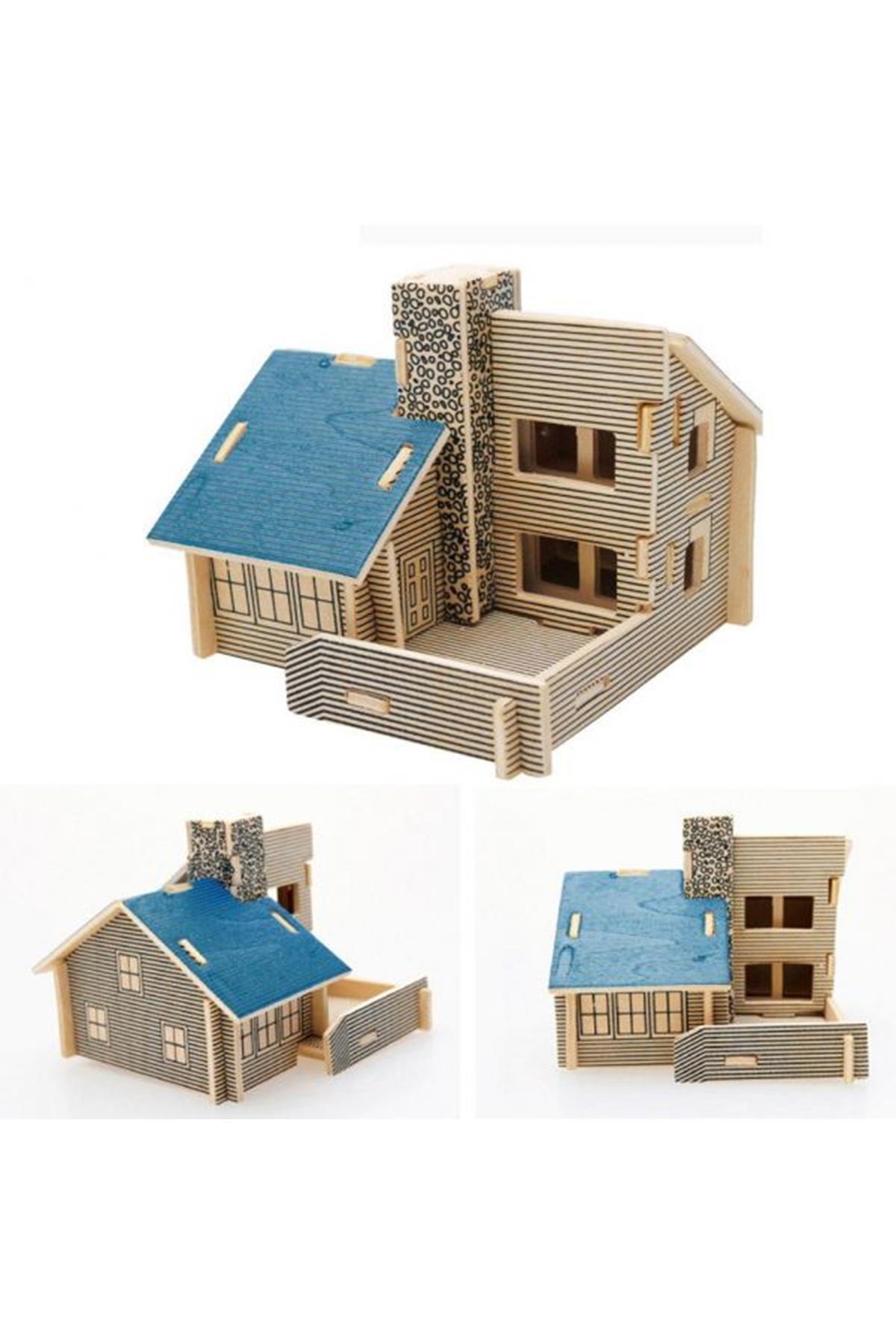 3D Wooden Puzzle-Blue Home