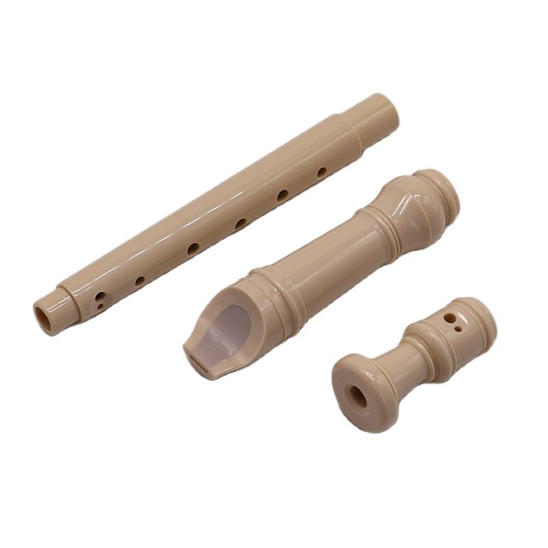 6 Holes ABS resin Flute Recorder German Soprano/Descant Long Flutes Baroque Fingering Clarinet Beginner Flute Detachable White