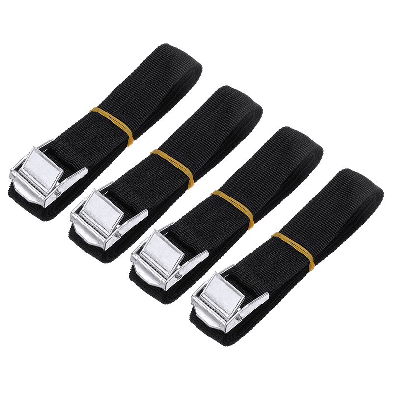4 st svart bil auto zink kam spännen spänne remmar last surrband bagage binda 25mm x 1.5m tillbehör verktyg