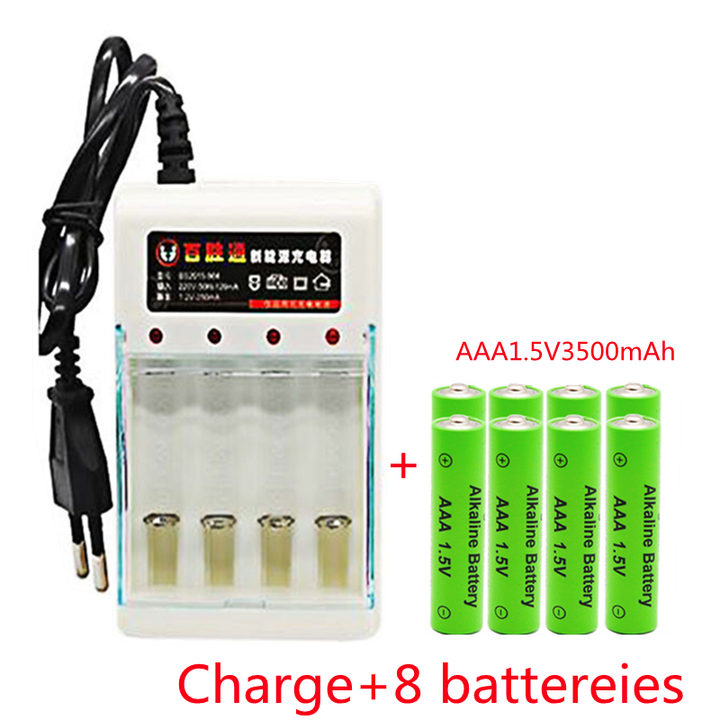 AAA 1.5 V 3500 mah batterie rechargeable AAA 1.5 V 3500 mah Rechargeable Alcalinas drummey + 1 pièces chargeur de batterie 4 cellules: Rouge