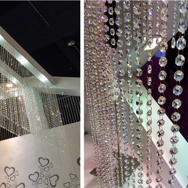 Crystal Glass Bead Curtain Luxury Living Room Bedroom Window Door Wedding Decor Curtain Bead Curtain Screen