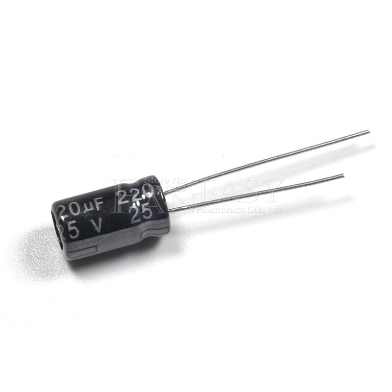 50 stk higt 25 v 220uf 6*12mm 220uf 25v 6*12 elektrolytkondensator