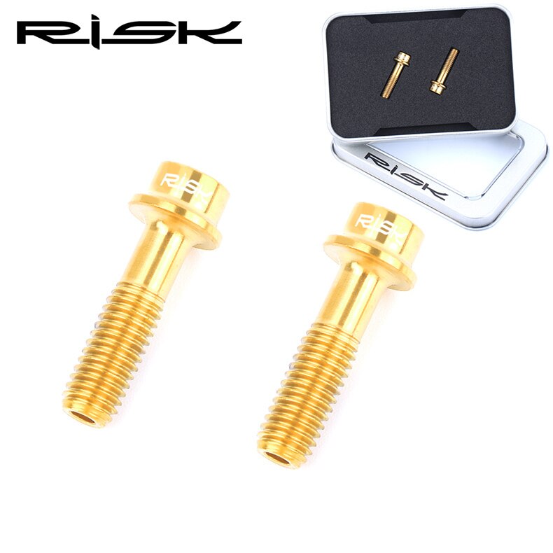 2 stücke M5x18mm Fahrrad Bremshebel Schrauben Titan Legierung Hohl Rabatt Bremse Befestigt Schraube Mountainbike Sitz Post Klemme bolzen: hohl Gold