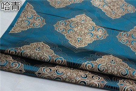 Cf581 1 meter blå / rød / lilla / grøn kinesisk silke jacquard brokadestof kinesisk stil qipao tang dragt stof sædehynde klud: Blå grøn 1 meter