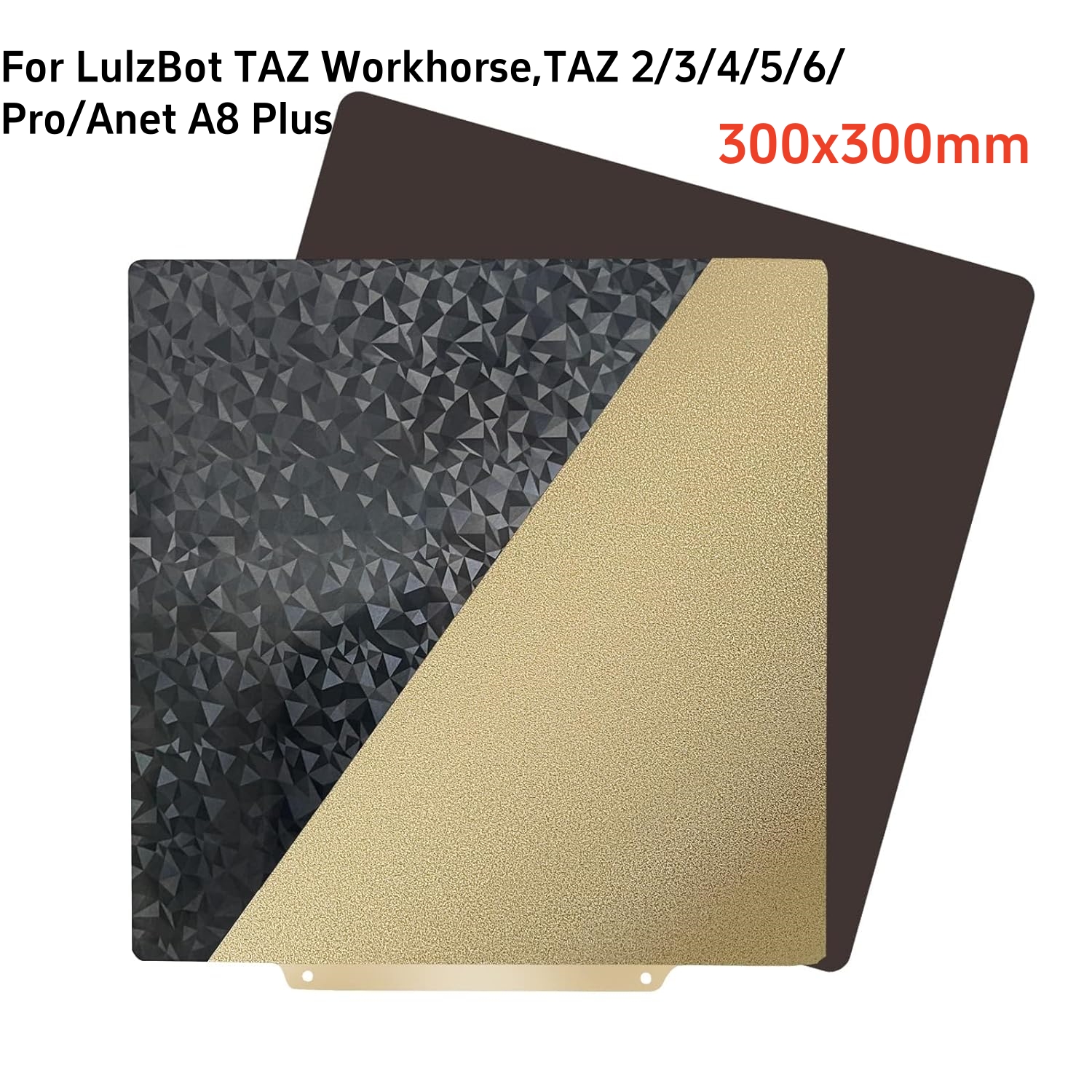 Plaque de construction magnétique Double face PET PEO, lit chauffant, tôle d'acier à ressort pour imprimante 3D LulzBot TAZ Anet A8 PEI, 300x300mm
