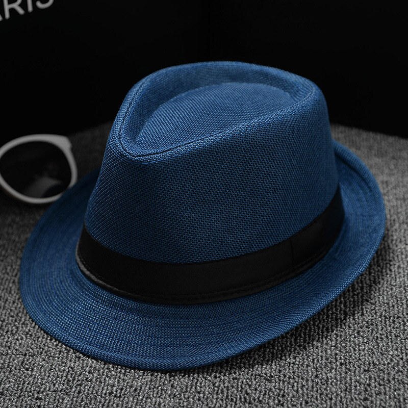 Summer England Cowboy Caps Women Retro Men's Fedoras Top Jazz Plaid Hat All Seasons Bowler Hats Chapeau Cowgirl Costume: blue