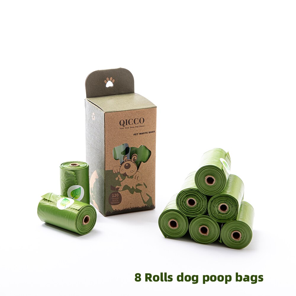 Biodegradable Dog Poop Bags Zero Waste Pet Dog Pooper Bags Litter Poop Bag Dispenser Outdoor Cleaning Products Pets Supplies: 8 rolls